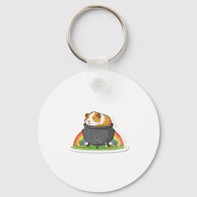 Gold Treasure Rainbow Guinea Pig  Key Ring (Front)