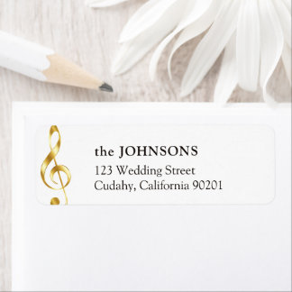 Gold Treble Celff Music Event Return Address Label