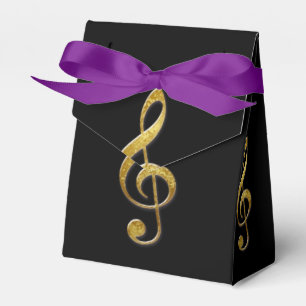 "gold" treble clef favour box