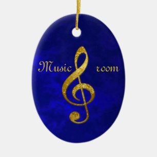 "gold" treble clef - home decor ceramic tree decoration
