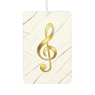 Gold Treble Clef Marble Home Decor Car Air Freshener