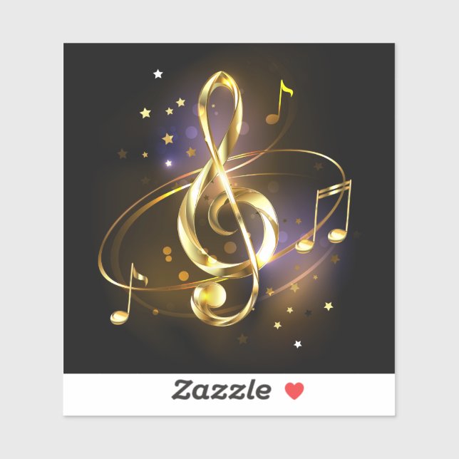Gold Treble Clef Music (Sheet)