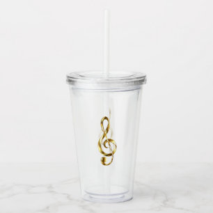 Gold Treble Clef Music Acrylic Tumbler