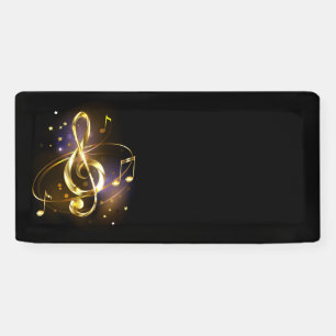 Gold Treble Clef Music Banner