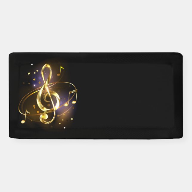 Gold Treble Clef Music Banner (Horizontal)