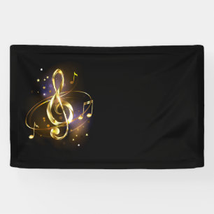 Gold Treble Clef Music Banner