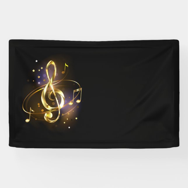 Gold Treble Clef Music Banner (Horizontal)