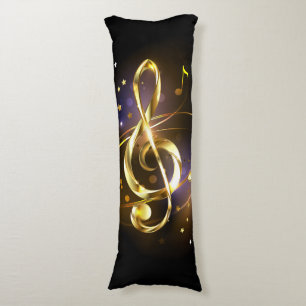 Gold Treble Clef Music Body Cushion