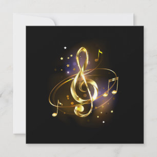 Gold Treble Clef Music Card