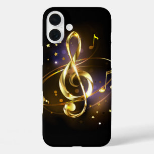Gold Treble Clef Music iPhone 16 Plus Case