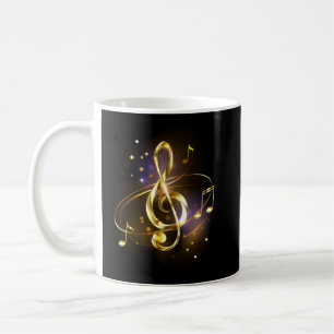 Gold Treble Clef Music Coffee Mug