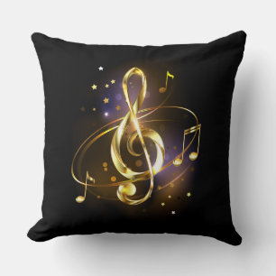 Gold Treble Clef Music Cushion