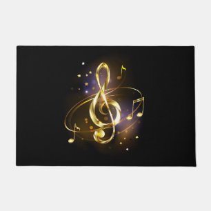 Gold Treble Clef Music Doormat