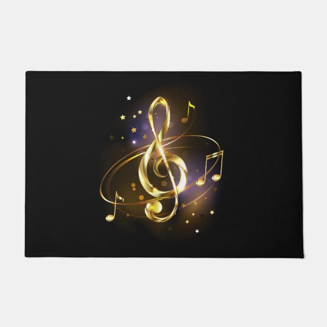 Gold Treble Clef Music Doormat (Front)