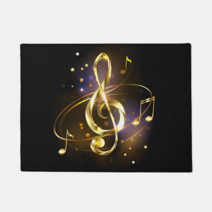 Gold Treble Clef Music Doormat