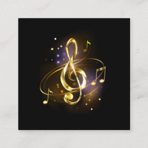 Gold Treble Clef Music Enclosure Card