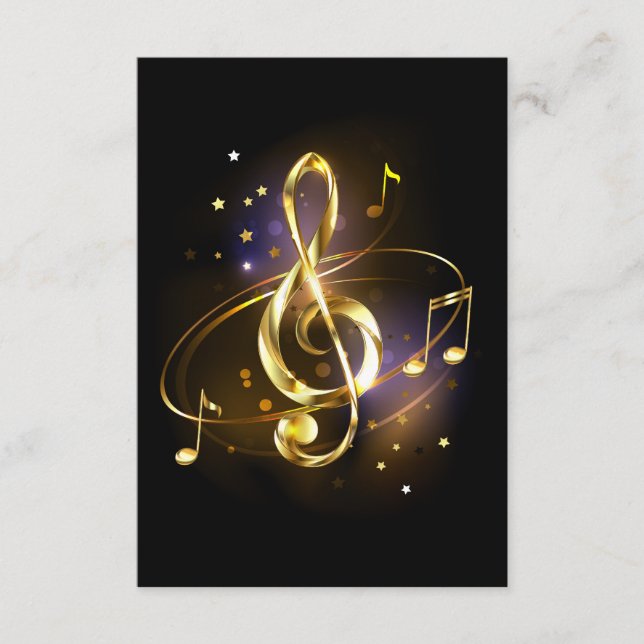 Gold Treble Clef Music Enclosure Card (Front)