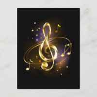 Gold Treble Clef Music