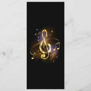 Gold Treble Clef Music Invitation