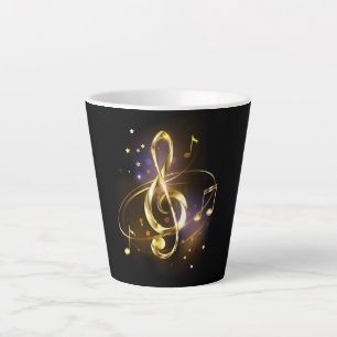 Gold Treble Clef Music Latte Mug