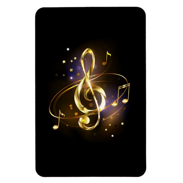 Gold Treble Clef Music Magnet (Vertical)