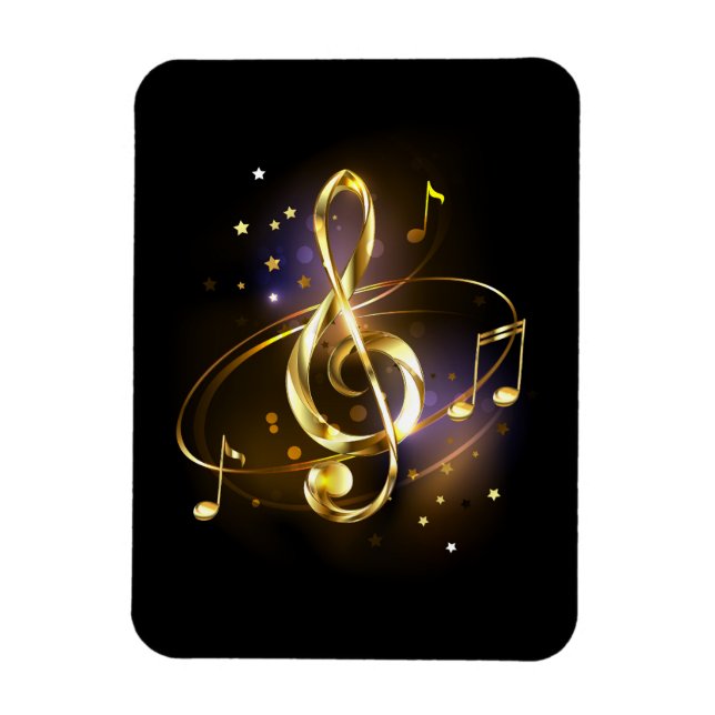 Gold Treble Clef Music Magnet (Vertical)