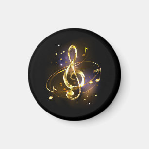 Gold Treble Clef Music Magnet