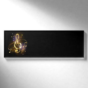 Gold Treble Clef Music Name Tag