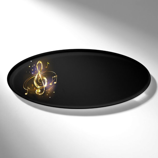 Gold Treble Clef Music Name Tag (Front)