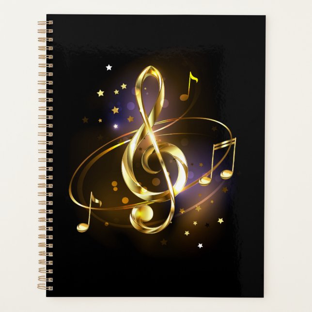 Gold Treble Clef Music Planner (Front)