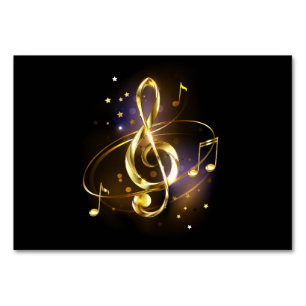 Gold Treble Clef Music Table Number