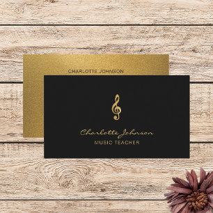 Gold Treble Clef Professional Music Teacher Business Card