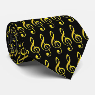 Gold Treble Clef Tie
