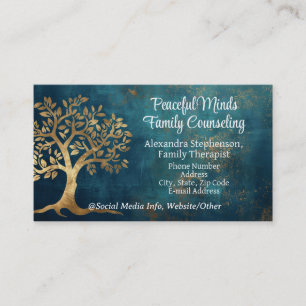 Gold Tree Counseling Therapy Psychotherapy Business Card