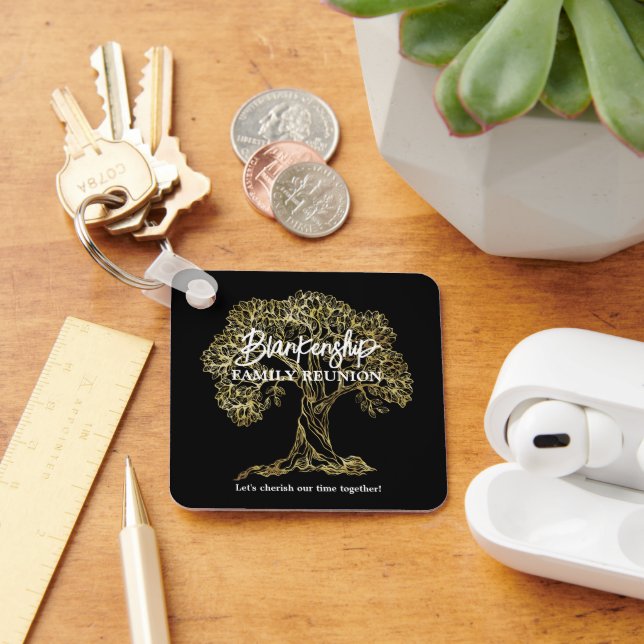 Gold Tree Family Reunion Party Essential Key Ring (Desk)