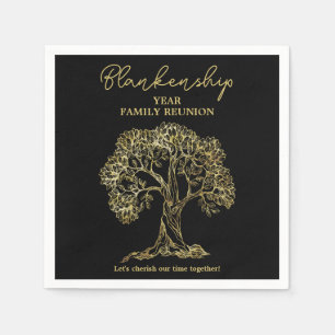 Gold Tree Family Reunion Party Essential  Napkin