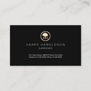 Gold Tree Icon Home Gardener Business Card