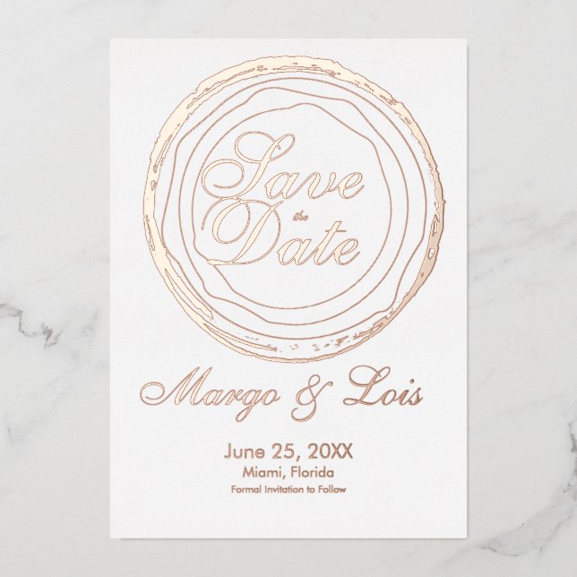 Gold Tree Log Save the Date Pressed   (Front)