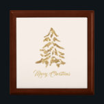 Gold Tree Merry Christmas Gift Box<br><div class="desc">Festive Golden Tree Merry Christmas Gift Box. Features a golden Christmas tree and a hand written script text. 
By Miri Creations - Created For You Only with You in Mind. All rights reserved.</div>