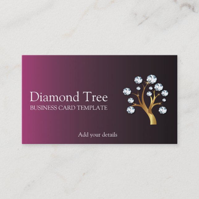 Gold Tree of Diamonds Business Card (Front)