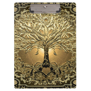 Gold Tree of Life Ancient Rustic Clipboard