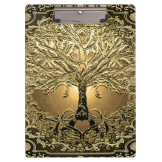 Gold Tree of Life Ancient Rustic  Clipboard