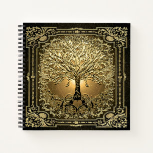 Gold Tree of Life Ancient Rustic Notebook