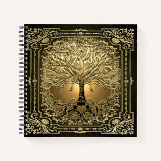 Gold Tree of Life Ancient Rustic Notebook