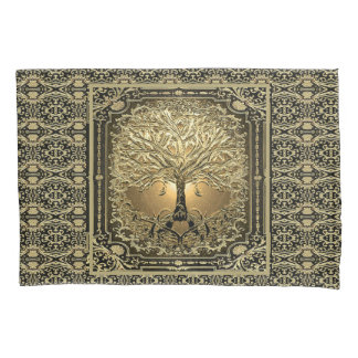 Gold Tree of Life Ancient Rustic Pillowcase