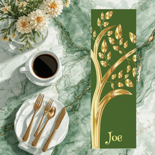 Gold Tree Of Life Greenery Foliage Personalised  Yoga Mat