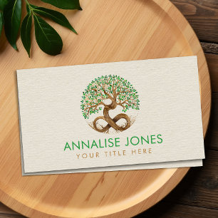 Gold Tree of Life - Infinity - Malachite Leaves Bu Business Card