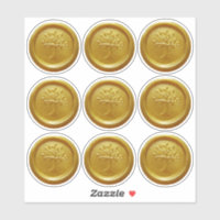 Gold Tree of Life Stickers Wax Seal-like Stickers