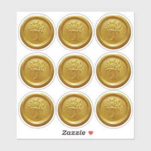 Gold Tree of Life Stickers Wax Seal-like Stickers