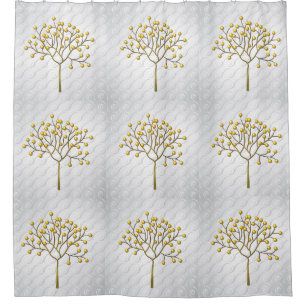 Gold Tree Shower Curtain